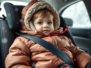 Dziecko w foteliku w kurtce: kiedy i jak poprawnie zapiąć pasy zimą (bez luzu)